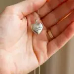 gümüş kalp kapaklı fotoğraflı kolye